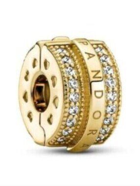 Pandora Sparkling Pav�� Lines & Logo Clip Charm